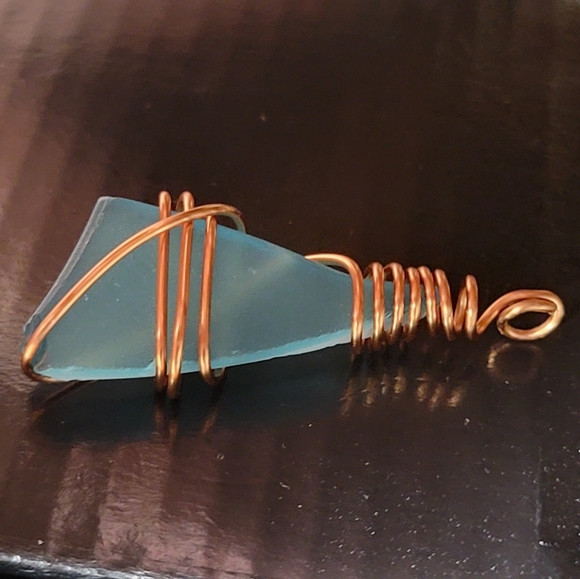 Blue Sea Glass Necklace - Picture 2 of 7